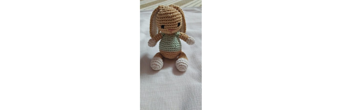  Amigurumi Soft Toy- Handmade Crochet- Bunny (Green)